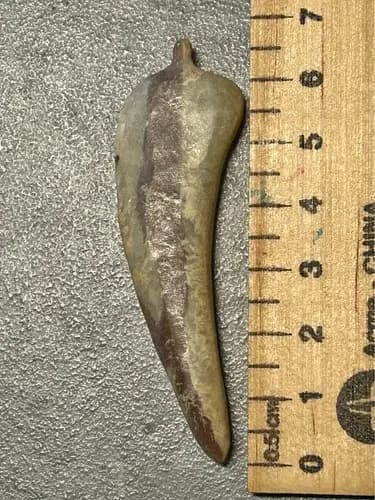 Carved Stone Chili Pepper Pendant, Presumed Hongshan Culture Perforated Ancient Jade