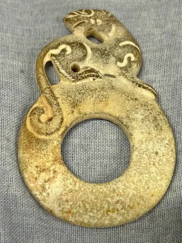 Hongshan Openwork Dragon-Form Jade Bi Disc