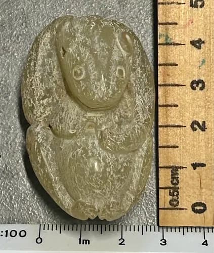 Qing Dynasty Hetian Bluish-White Jade Monkey Pendant