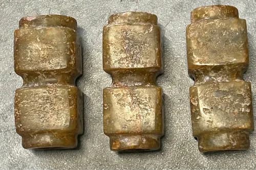 Set of 3 Carved Jade Cong Style Beads
