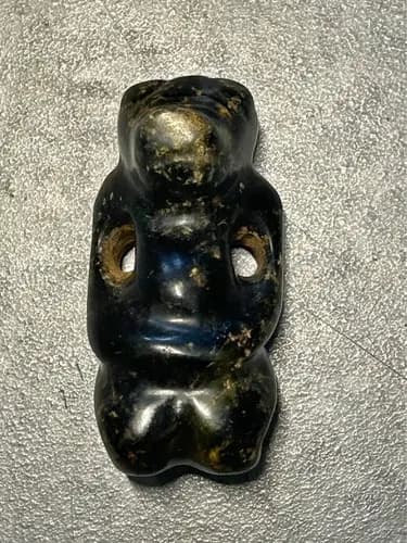Hand-Carved Dark Green Stone Figurine