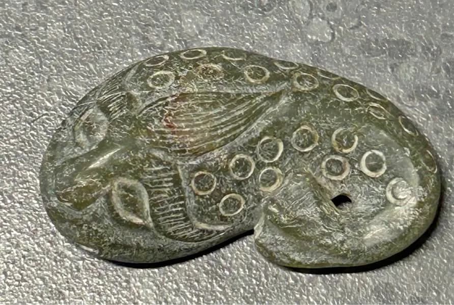 Hand-Carved Green Stone Animal Pendant