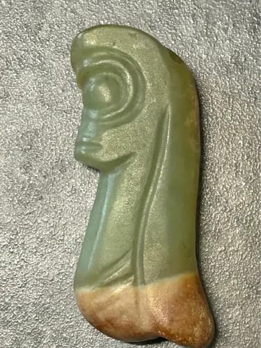 Carved Green Jade Hongshan Style Pendant