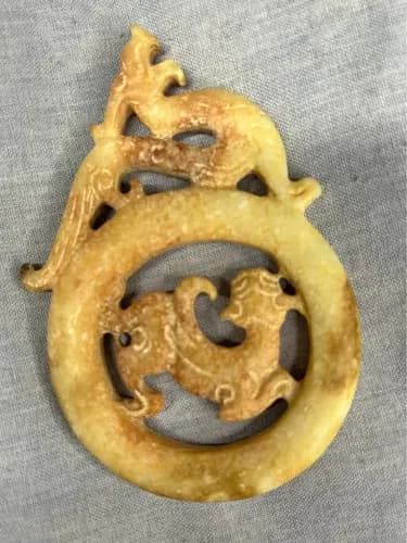 Hongshan Culture Jade Dragon and Phoenix Pendant