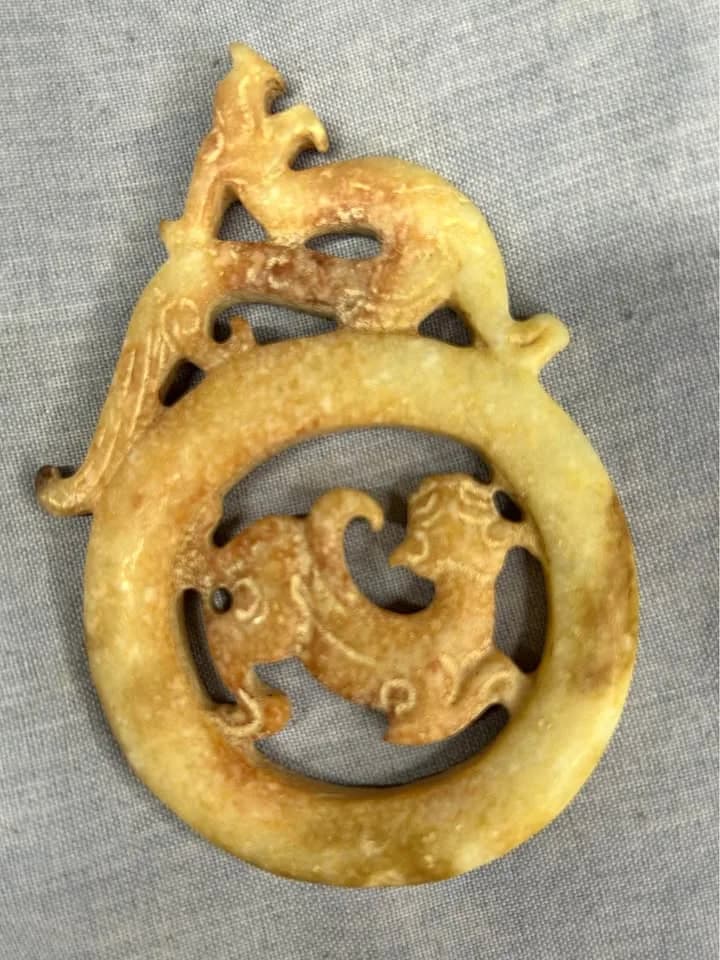Hongshan Culture Jade Dragon and Phoenix Pendant