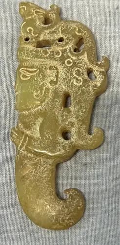 Warring States–Han Jade Pendant of Combined Human and Dragon Form