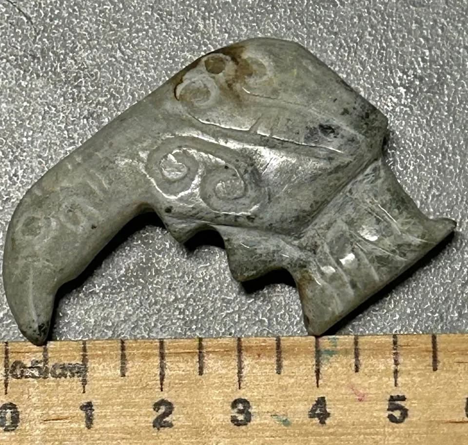 Carved Stone Bird Head Artifact (Shijiahe Culture Jade Eagle Head)
