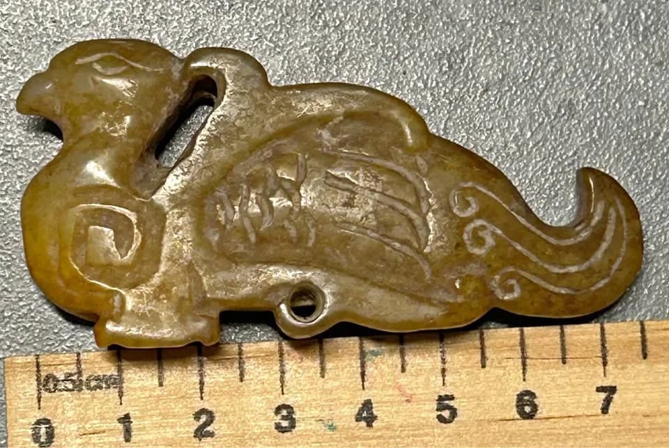 Hand-Carved Jade Bird Pendant